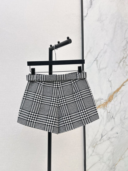 Self 25fw houndstooth short skirts
