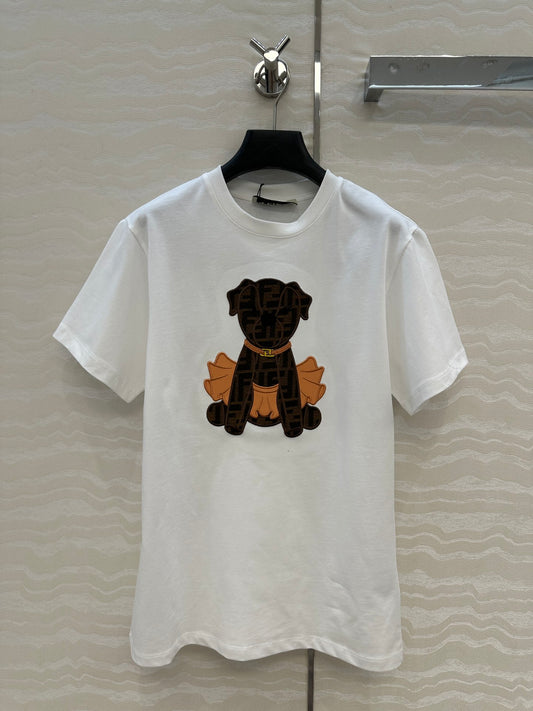 Fend 25fw embroidery t-shirt