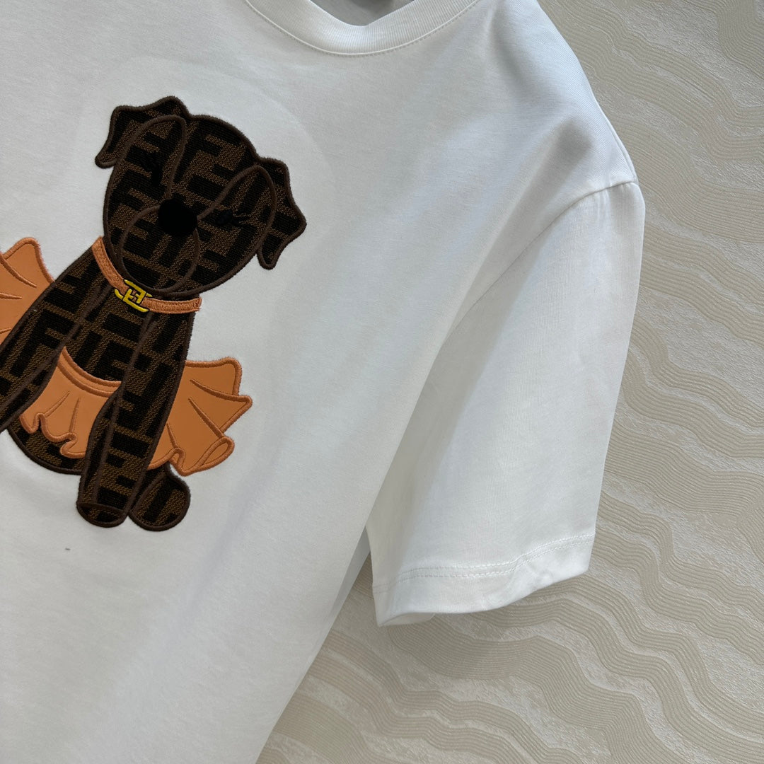 Fend 25fw embroidery t-shirt