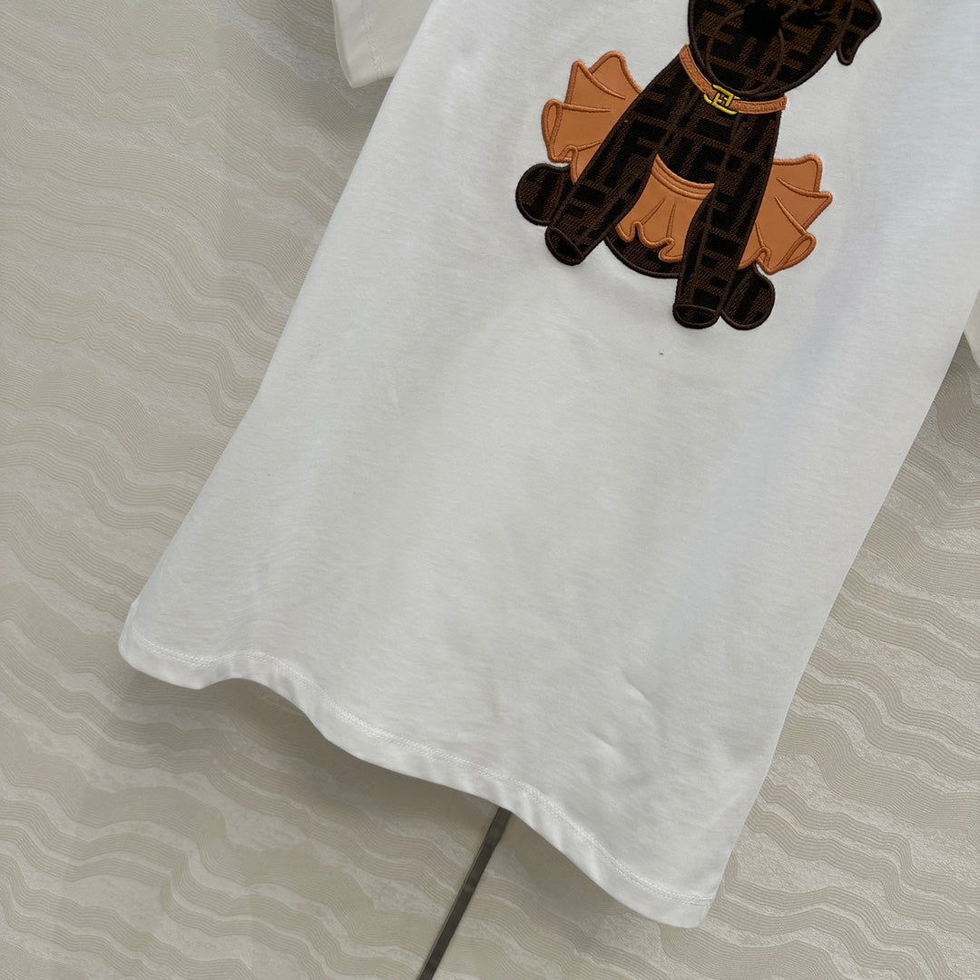 Fend 25fw embroidery t-shirt