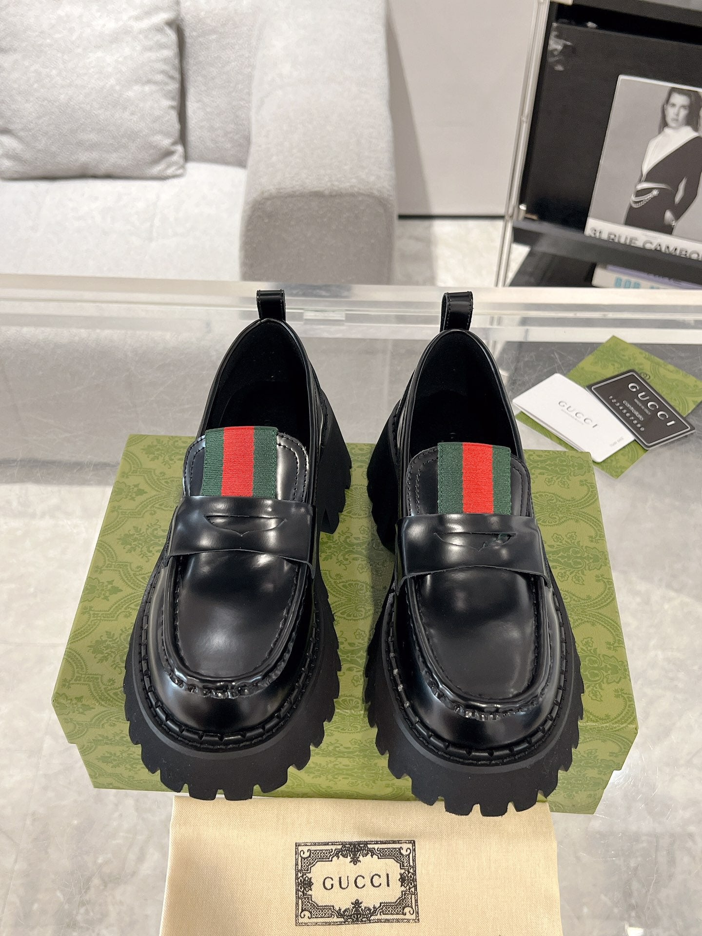 Gucc 25fw platform loafer shoes