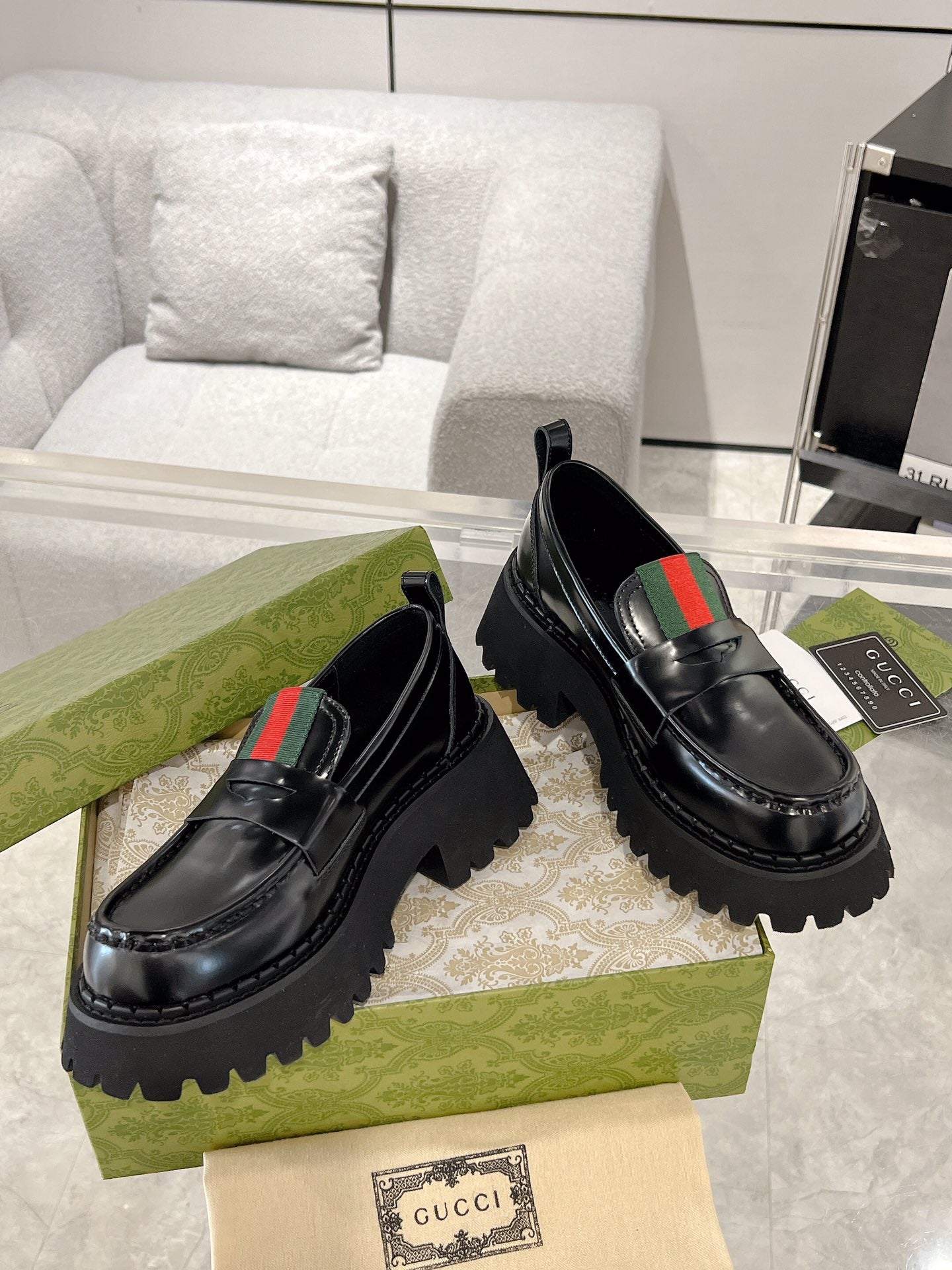 Gucc 25fw platform loafer shoes