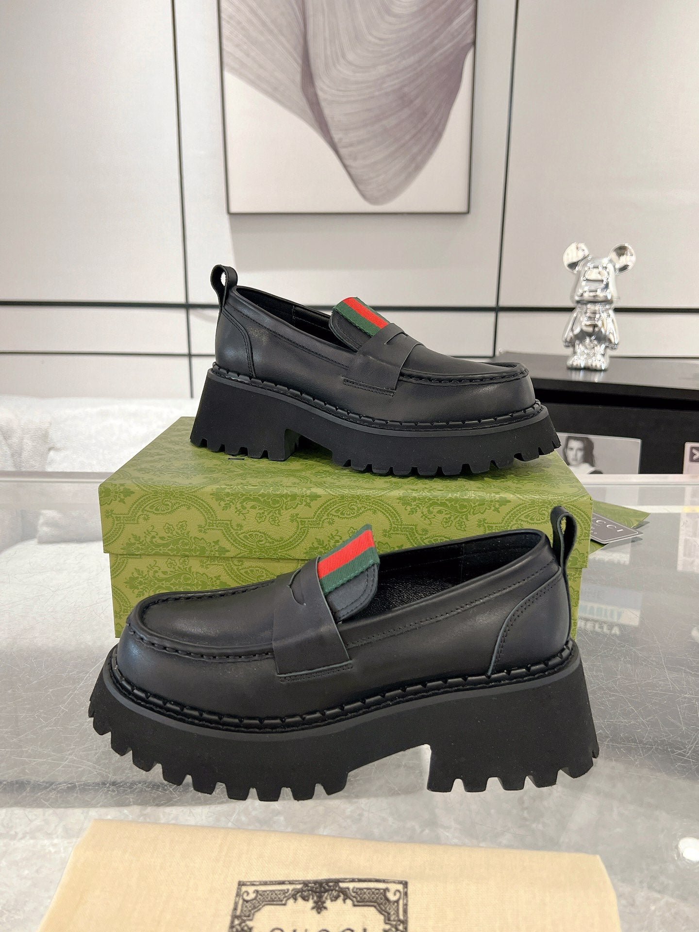 Gucc 25fw platform loafer shoes