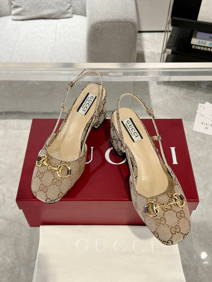 Gucc 25fw slingback chunky heels