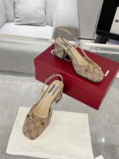Gucc 25fw slingback chunky heels