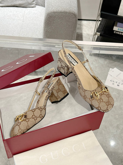 Gucc 25fw slingback chunky heels