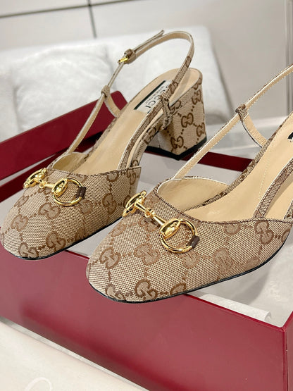 Gucc 25fw slingback chunky heels