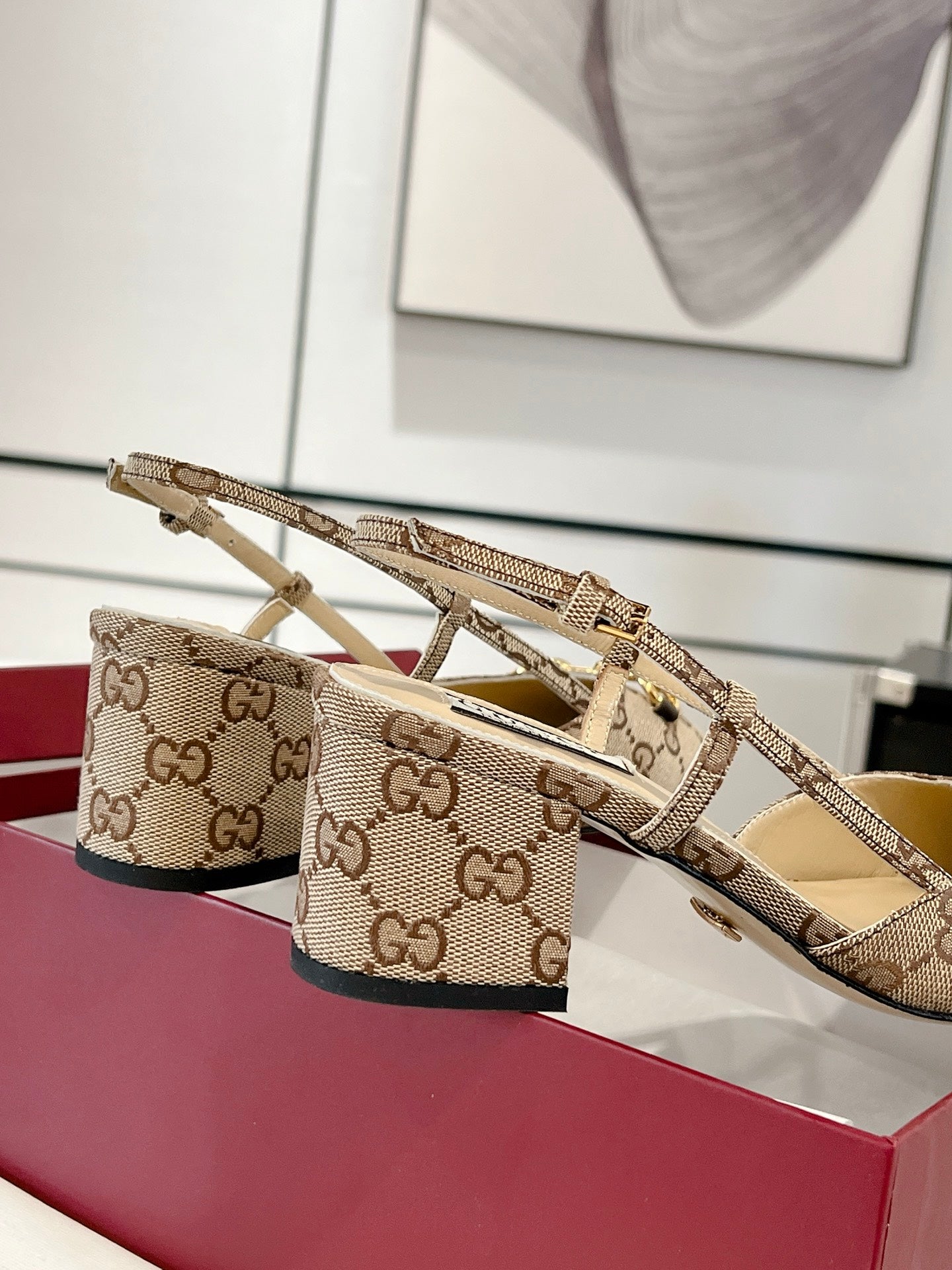 Gucc 25fw slingback chunky heels