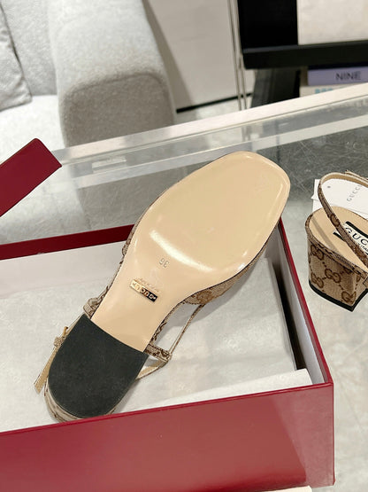 Gucc 25fw slingback chunky heels