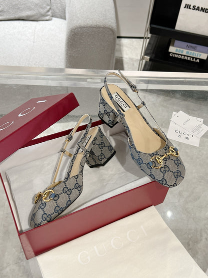 Gucc 25fw slingback chunky heels