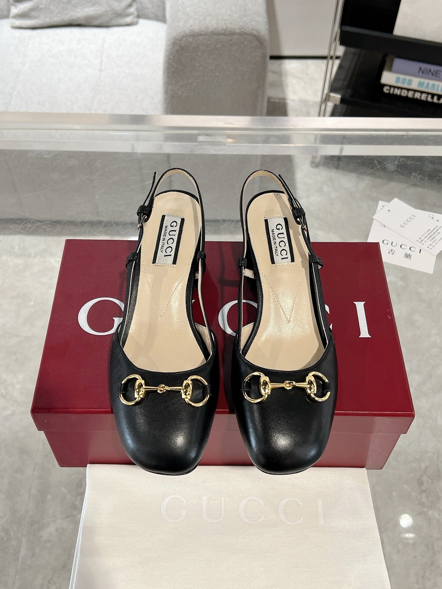Gucc 25fw slingback chunky heels