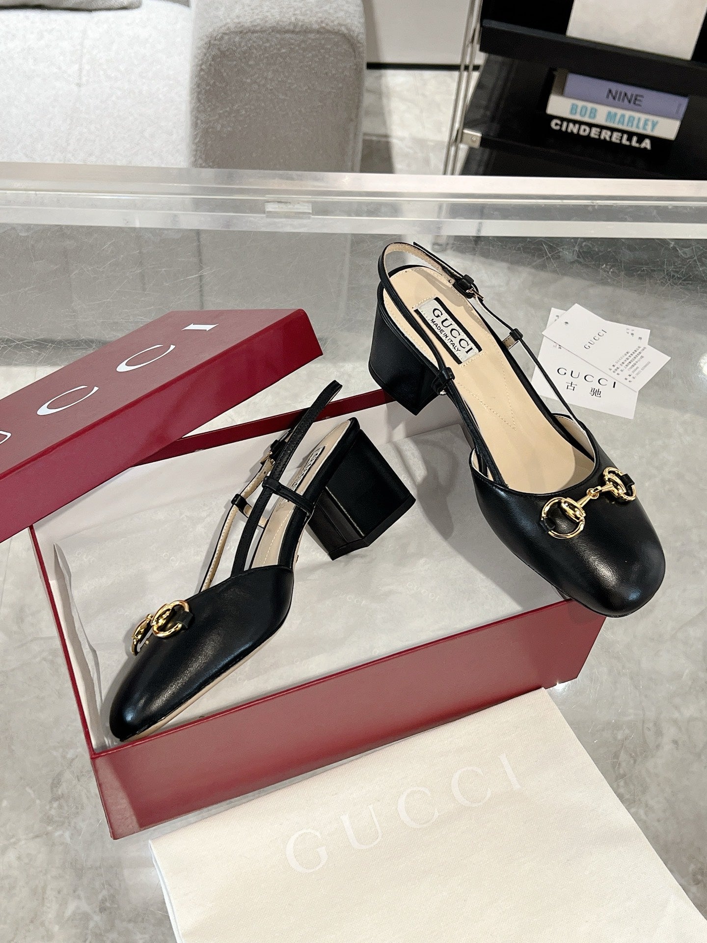 Gucc 25fw slingback chunky heels