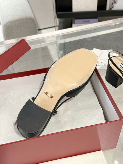Gucc 25fw slingback chunky heels