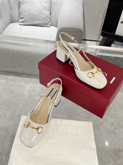 Gucc 25fw slingback chunky heels