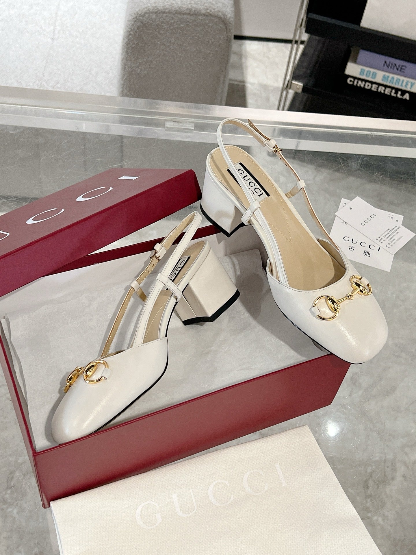 Gucc 25fw slingback chunky heels