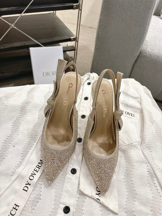 CD 25fw rhinestone slingback heels