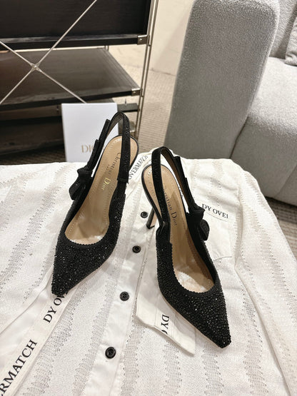 CD 25fw rhinestone slingback heels