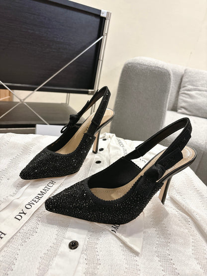 CD 25fw rhinestone slingback heels