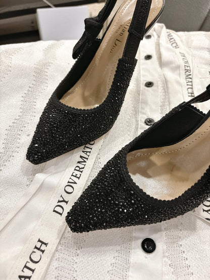 CD 25fw rhinestone slingback heels