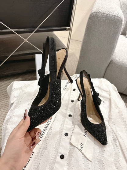 CD 25fw rhinestone slingback heels