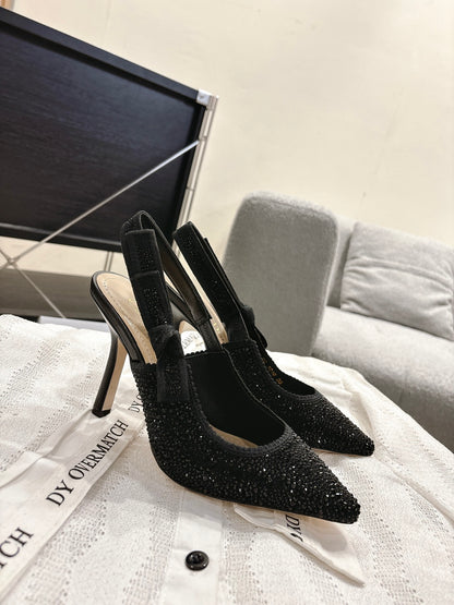 CD 25fw rhinestone slingback heels