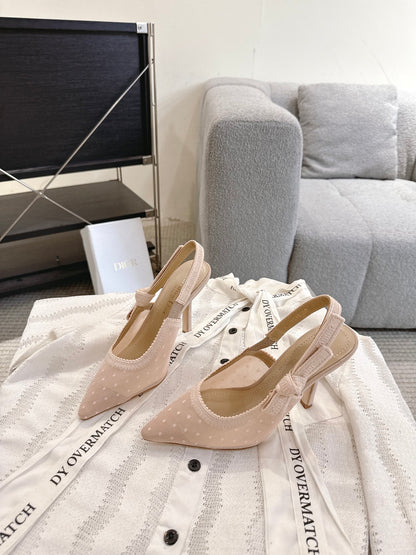 CD 25fw mesh slingback heels