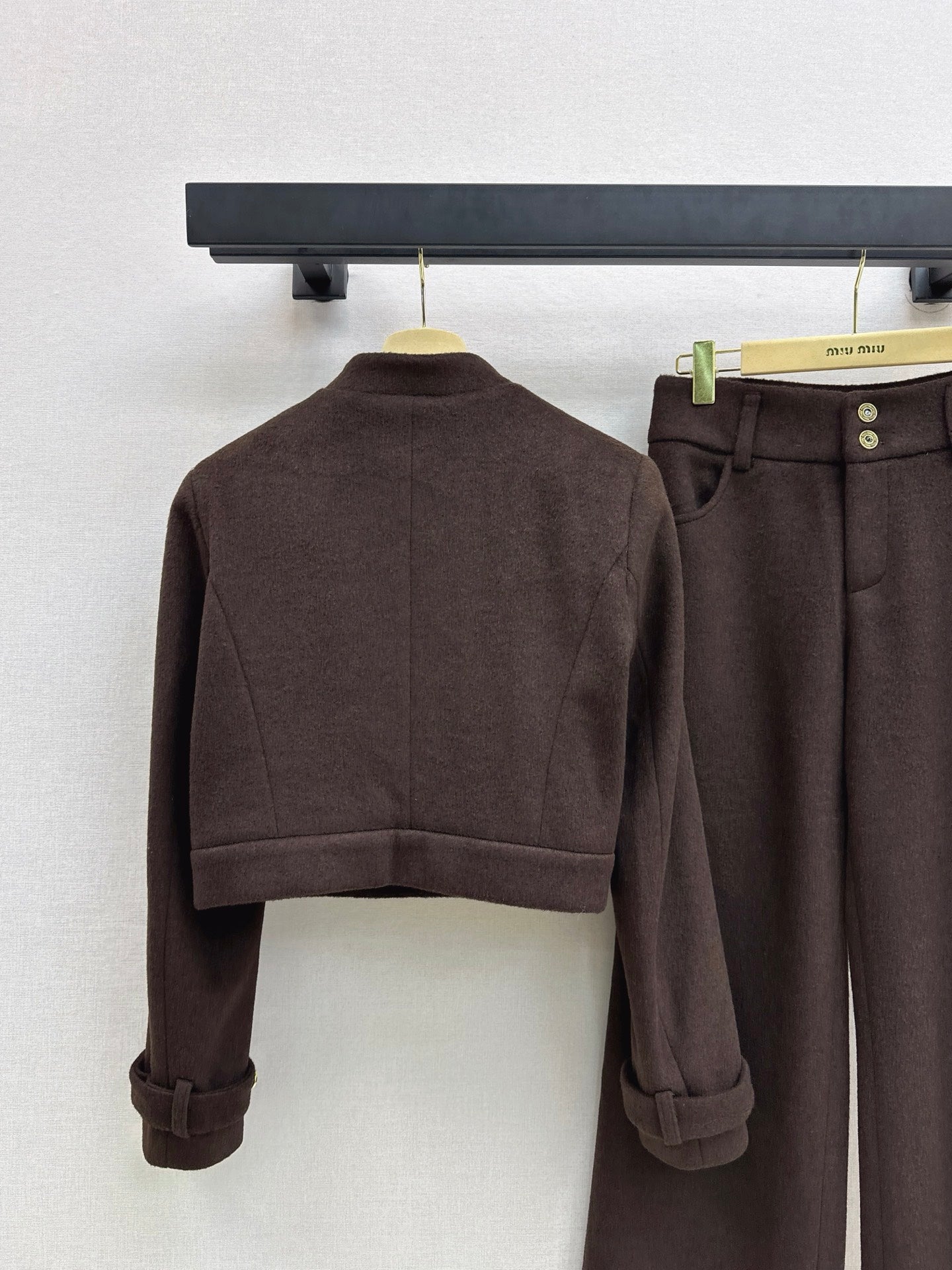 Miu 25fw jacket wide-leg pants set