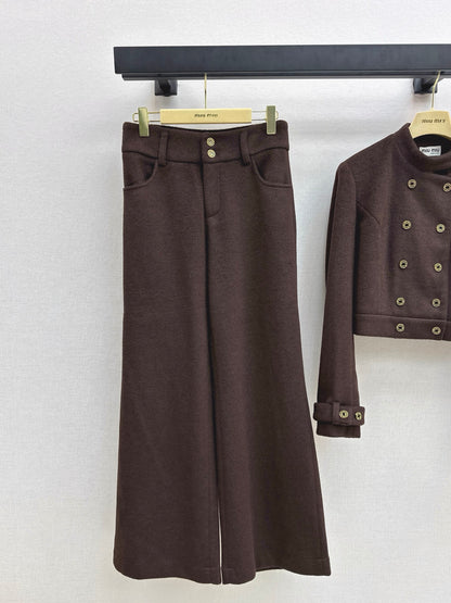 Miu 25fw jacket wide-leg pants set