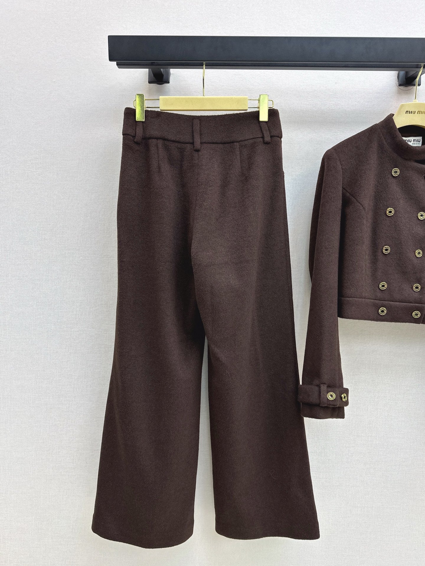 Miu 25fw jacket wide-leg pants set