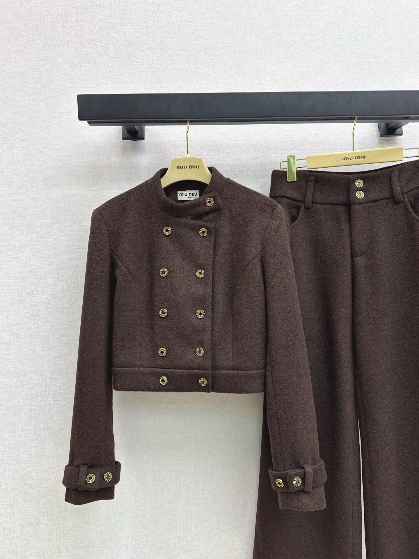 Miu 25fw jacket wide-leg pants set