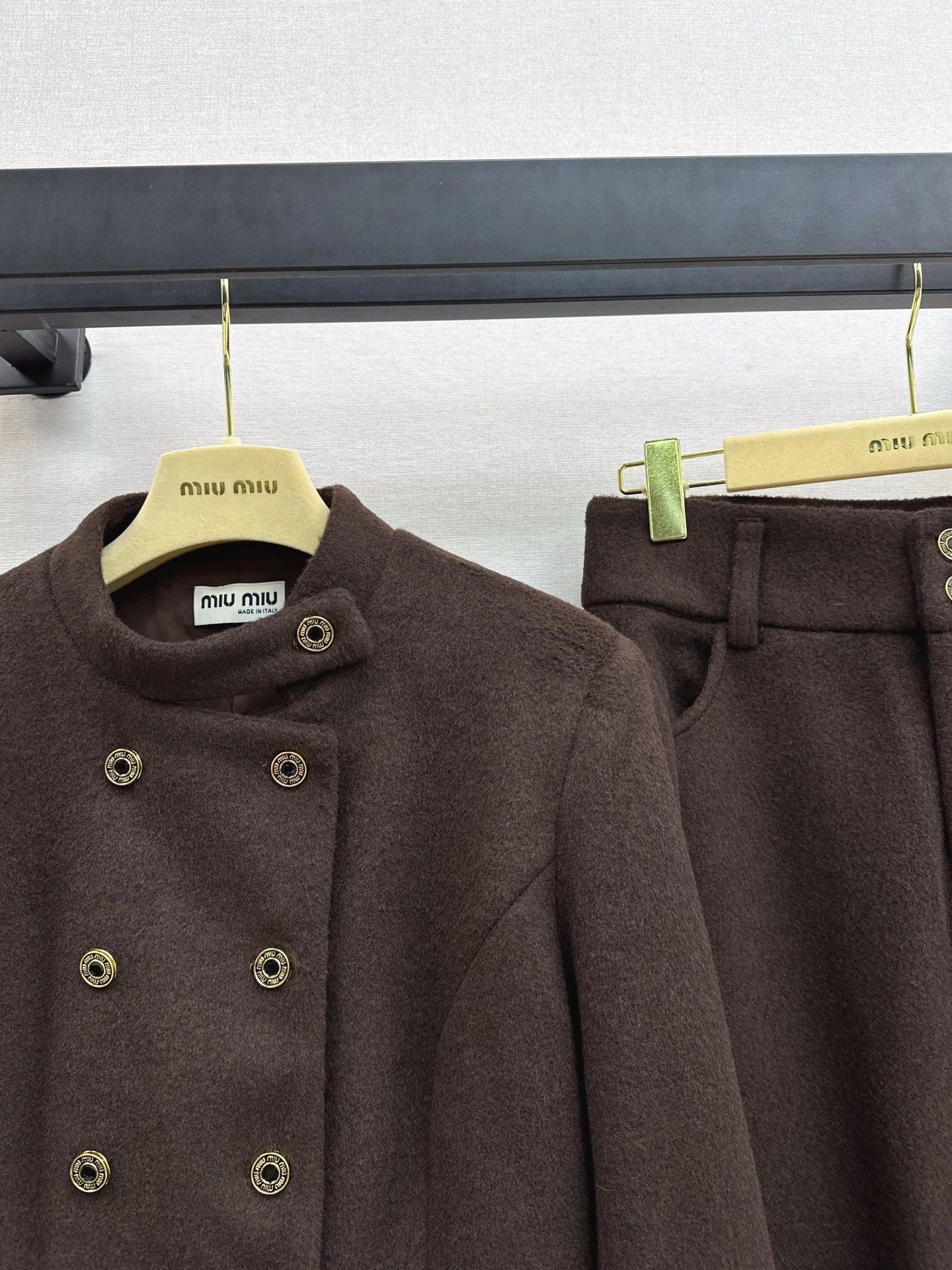 Miu 25fw jacket wide-leg pants set