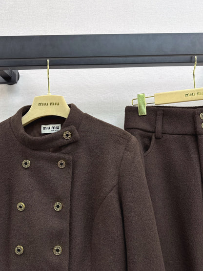 Miu 25fw jacket wide-leg pants set