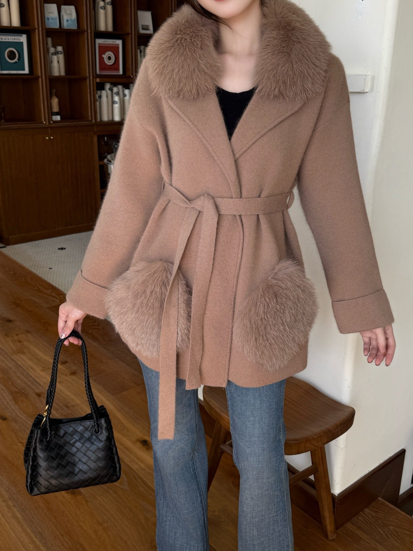 Fend 25fw knit wrap coats