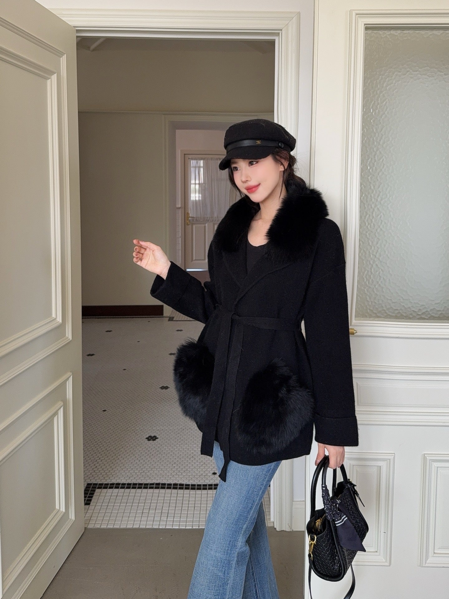 Fend 25fw knit wrap coats