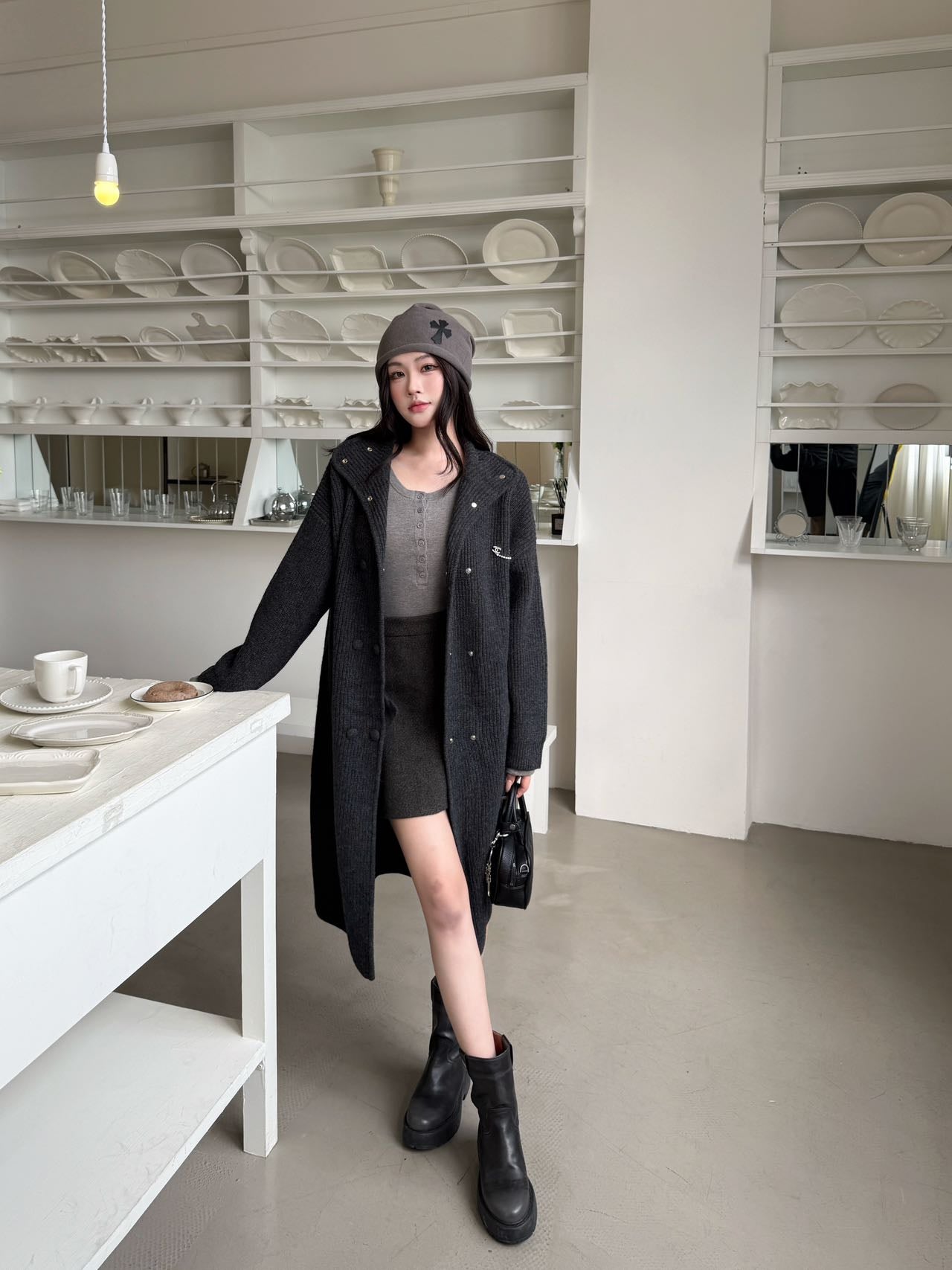 Chan 25fw knit overcoats