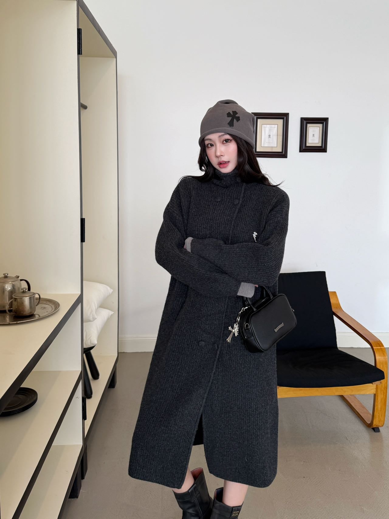 Chan 25fw knit overcoats