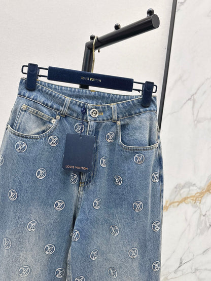 Loui 25fw embroidery denim pants