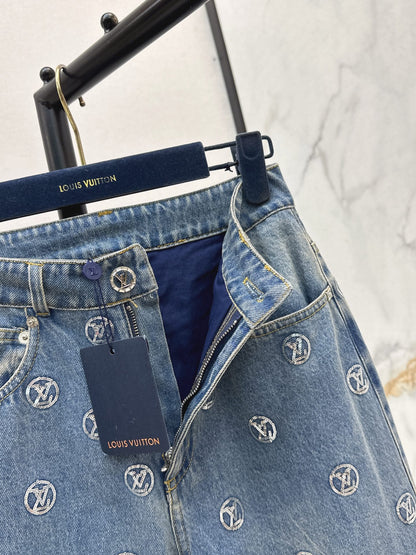 Loui 25fw embroidery denim pants