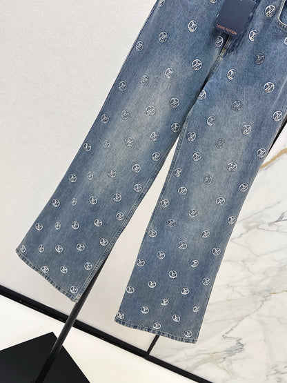 Loui 25fw embroidery denim pants