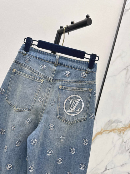 Loui 25fw embroidery denim pants