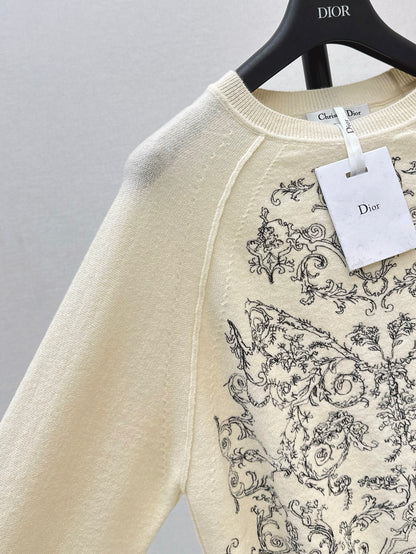 CD 25fw embroidery sweater