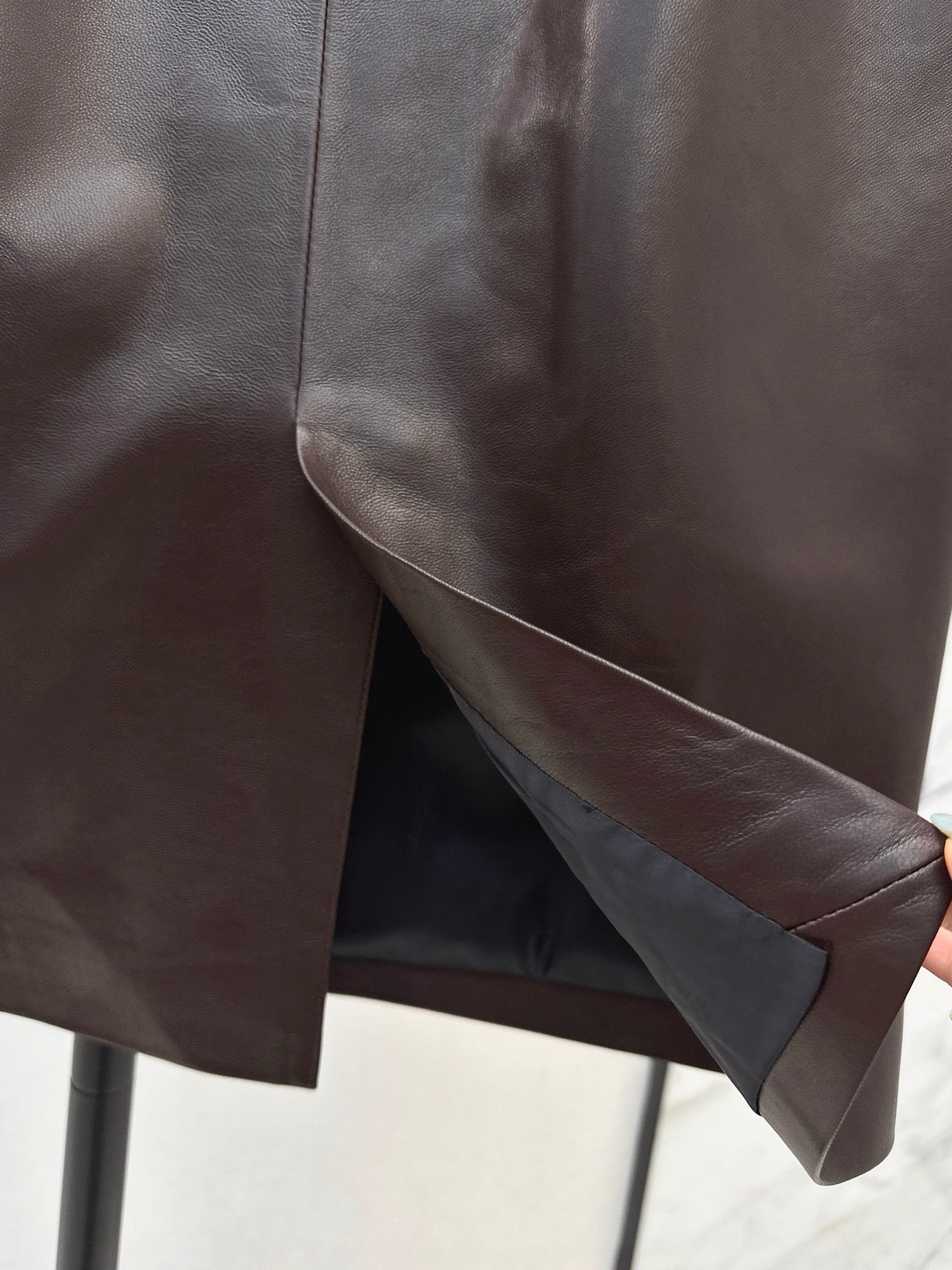 Sain 25fw leather skirt