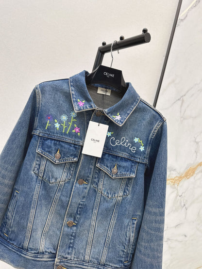 Celi 25fw embroidery denim jacket