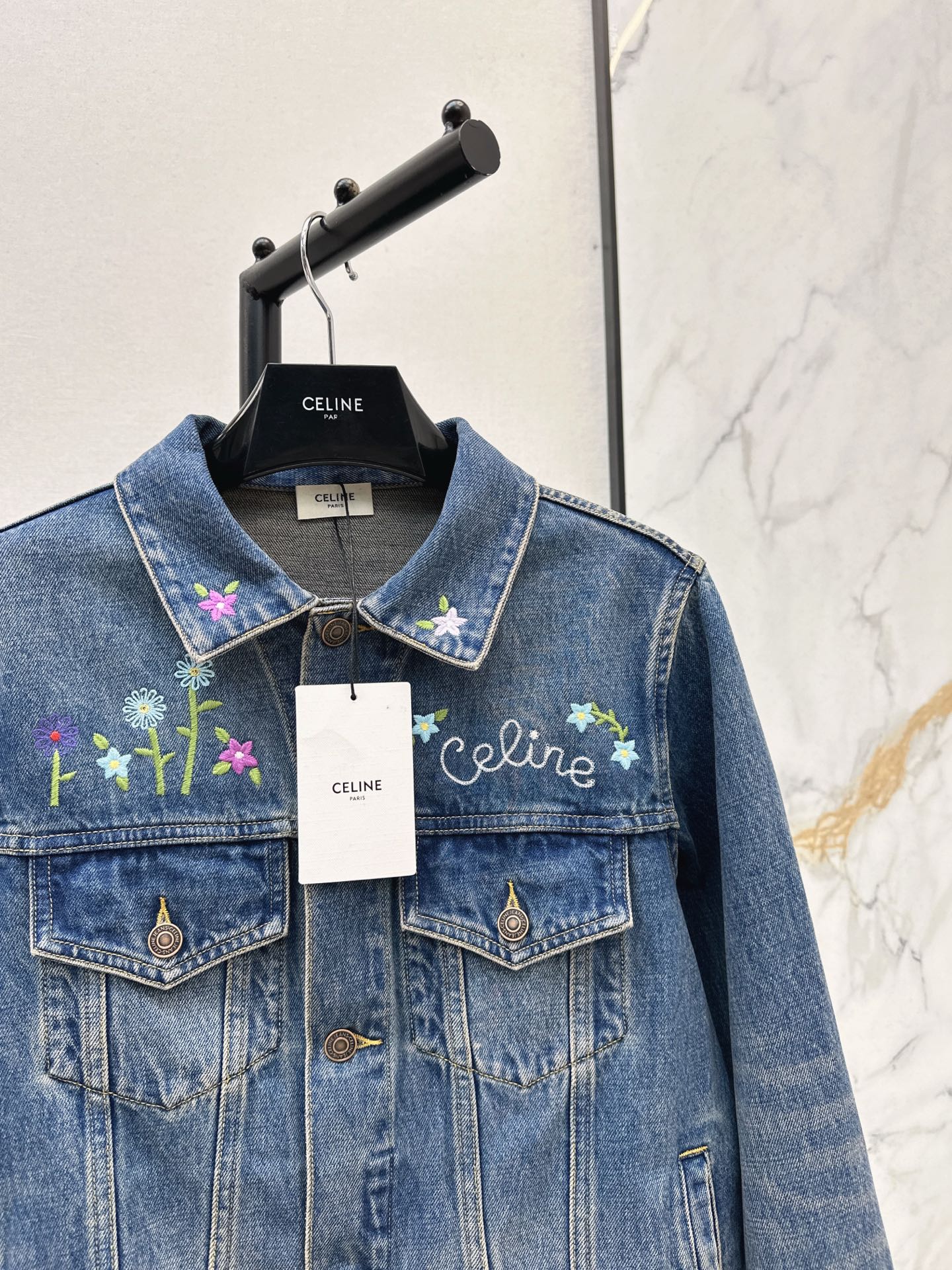 Celi 25fw embroidery denim jacket