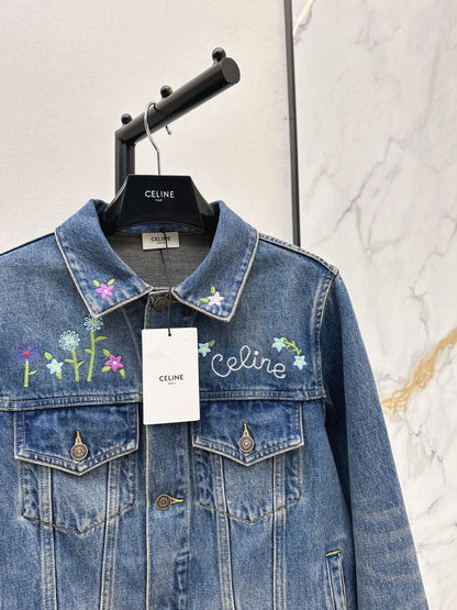 Celi 25fw embroidery denim jacket