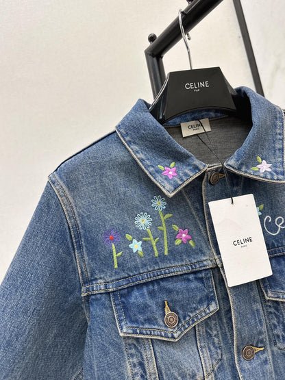 Celi 25fw embroidery denim jacket