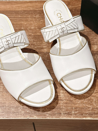 Chan 25fw slides chunky heel