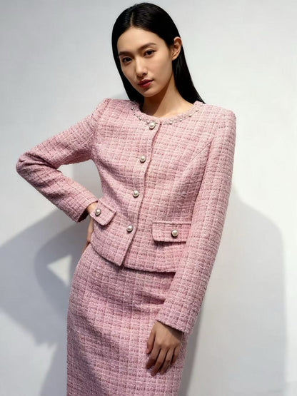 Chan 25fw woven tweed suit