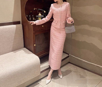 Chan 25fw woven tweed suit