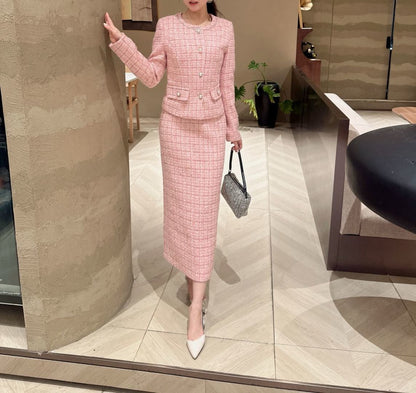 Chan 25fw woven tweed suit